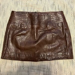 Abercrombie & Fitch brown 100% leather mini skirt
